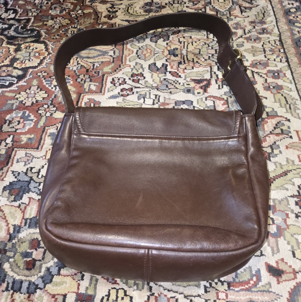 Coach 4164 Bedford Flap Dark Brown Leather Shoulder Bag - Picture 6 of 7